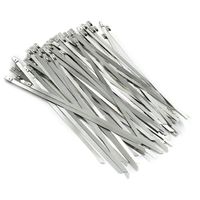 Mecion 100pcs 8inch Stainless Steel Zip Ties Exhaust Wrap Multi-Purpose Locking Cable Ties