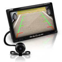 Pyle Backup Rear View Car Camera Screen Monitor System - Parking & Reverse Safety Distance Scale Lines, Waterproof, Night Vision, 170° View Angle, 7" LCD Video Color Display for Vehicles - (PLCM7700)