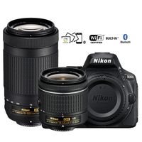 Nikon D5600 Digital SLR Camera with 18-55mm VR & 70-300mm DX AF-P Lenses - (Renewed)
