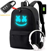 Music Luminous Backpack with USB Charging Port Safety Lock, Unisex Fashion Daypack Travel DJ Music Laptop Backpack