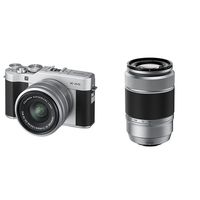 Fujifilm X-A5 Mirrorless Digital Camera w/XC15-45mmF3.5-5.6 OIS PZ Lens - Silver + Fujinon XC50-230mmF4.5-6.7 OIS II Silver