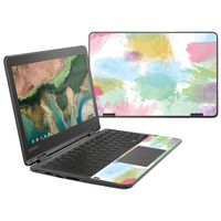 MightySkins Skin Compatible with Lenovo 300e Chromebook 11.6" (2018) - Watercolor White | Protective, Durable, and Unique Vinyl Decal wrap Cover | Easy to Apply, Remove | Made in The USA