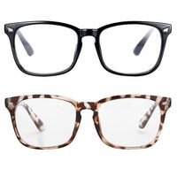 Pro Acme Non-prescription Glasses Frame Clear Lens Eyeglasses (Black +Leopard)