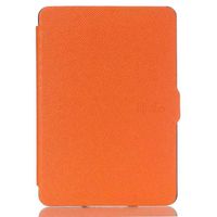 2in1 All Amazon Kindle Paperwhite 1 2 3 (Fits 2012, 2013, 2015 2016 Versions) Ultra Thin Slim Folio Sleep/Wake Up Leather Case Smart Cover +1x Clear Screen Protector (Orange)