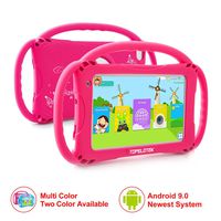 Kids Tablet 7 Android Kids Tablet for Toddlers Kids Friendly Learning Tablet with WiFi Camera Children's Tablets Android 9.0 1GB + 16GB Parental Control with Shockproof Case (Rose Red)