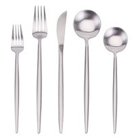 Matte Silverware Set,SHARECOOK 5-Piece Stainless Steel Satin Finish Flatware Set,Kitchen Utensil Set,Tableware Cutlery Set for Home and Restaurant, Dishwasher Safe...