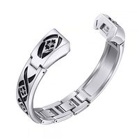 bayite Metal Bands Compatible with Fitbit Alta and Alta HR, Jewelry Bangle Adjustable Bracelet with Rhinestone， (Silver 6" - 8.1")