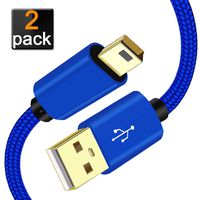 SCOVEE Mini-USB Cable,2 Pack(3.3ft+6.6ft) for GoPro Hero 4 3+,Garmin Nuvi GPS,Canon PowerShot Digital Camera,MP3 Players,Dash Cam,SatNav,PDAs,PS3 Controller,Braided Mini B Charger Charging Cord