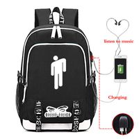 Timmor Fashion Billie Eye Eilish Laptop Backpack with USB Charging Port, Middle School College Bookbags for Women Men.(Black1)