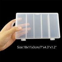 HONBAY 7x4.3x1.2inch 5-Grid Clear Visible Plastic Fishing Tackle Accessory Box Fishing Lure Bait Hooks Storage Box Case Container Jewelry Making Findings Organizer Box Storage Container Case