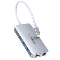 VANMASS USB C Hub, 9-in-1 USB C Adapter with 4K HDMI, 4 USB 3.0 Ports, 1Gbps Ethernet, SD/Micro SD Card Reader, 90W PD for MacBook Pro/Air, Dell, Chromebook and More Type C Laptops