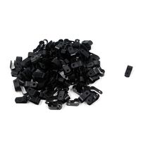 Geesatis Set of 200 Black R-Type Nylon Cable Clamp Clips Screw Wire Clips for Wire Management Cable Conduit, 2/5 Inch