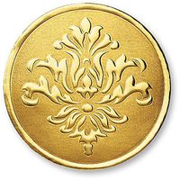 Vintage Filigree Embossed Foil Certificate Seals, 32 Count (Gold)