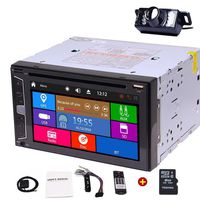 EinCar 6.2''Multi-Touch Screen Stereo Universal Double Din Navigation Headunit in Dash GPS Car DVD Player with HD Rearview Camera Bluetooth Auto Radio + Remote Control + 8GB Map Card