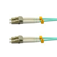 CableJoy LC-LC 10GB 50/125 OM3 Duplex Multimode PVC Fiber Optic Cable, Aqua (1 Meter)