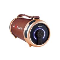AXESS SPBT1039 Portable Bluetooth Premium 2.1 Hi-Fi Cylinder Loud Speaker with Built-in 4" Sub + Breathing LED Lights and MicroSD Card, AUX Inputs in Gold
