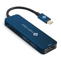 USB C Hub 5 in 1 with HDMI 4K Adapter, 2 USB 3.0 Ports, 1 SD Memory Port, 1 microSD Card Reader Compatible with MacBook Pro 2017/2016, HW MateBook, Google Chromebook Pixel, Samsung S8 (Blue)