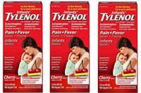 Infants wTdLYg Tylenol Oral Suspension, Fever Reducer and Pain Reliever, Cherry, 2 oz (3 Pack)