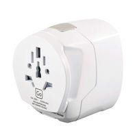 Go Travel Worldwide Grounded Adaptor Plus USB, White