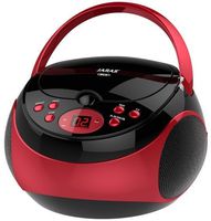 Jaras JJ-Box89 Red/Black Sport Portable Stereo CD Player with AM/FM Stereo Radio and Headphone Jack Plug