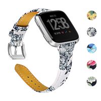 Tinkel Bands Compatible with Fitbit Versa, Adjustable Soft Leather Sports Replacement Accessories Bands for Women