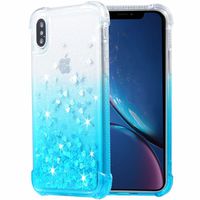 iPhone Xs Max Case, Flocute iPhone Xs Max Glitter Case Gradient Series Bling Sparkle Floating Liquid Soft TPU Cushion Luxury Fashion Girls Women Cute Case for iPhone Xs Max (Gradient Teal)