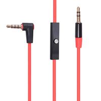 Replacement Audio Cable Cord Wire with in-line Microphone for Beats by Dr Dre Headphones Solo, Studio, Pro, Detox, Wireless, Mixr, Executive, Pill (Red)