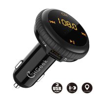 Bluetooth FM Transmitter for Car, Wireless Bluetooth Radio Transmitter Adapter Hands-Free Car Kit with 2 USB Ports Charger and Music Player