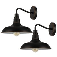 DEWENWILS 2-Pack Indoor Outdoor Wall Sconces, Gooseneck Barn Light, E26 Socket, Vintage Wall Light for Kitchen Sink, Farmhouse,Porch, Garage, Bronze, ETL Listed
