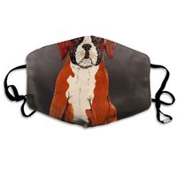 YUIOP Cute Boxer Dog Printed Mask Neutral Mask for Men and Women Polyester Dust-Proof Breathable Mask