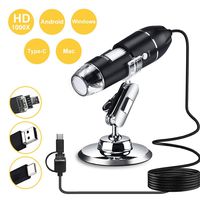 Leanking USB Digital Microscope 1000x 8 LED Magnification Endoscope Camera with Metal Stand Compatible with Windows, Android and Mac