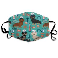 Dachshund Sailors Nautical Dog Pattern Dust Mask,Washable and Reusable Cleaning Gardening Outdoor Activities Warm Windproof Mask