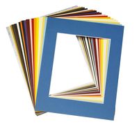 Mat Board Center, Pack of 20 11x14 Mixed Colors White Core Picture Mats for 8x10 Photos