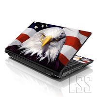 LSS Laptop 17-17.3" Skin Cover with Colorful USA Eagle Pattern for HP Dell Lenovo Apple Asus Acer Compaq - Fits 16.5" 17" 17.3" 18.4" 19" (2 Wrist Pads Free)
