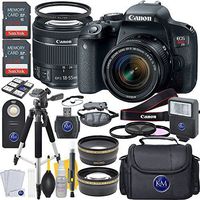 Canon EOS Rebel T7i EF-S 18-55 IS STM Kit + 2X32GB Card + Advanced Lens Bundle