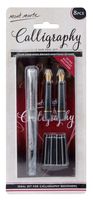 MONT MARTE 2 Nib Calligraphy Set, 8 Piece. Includes 1 Calligraphy Pen, 2 Calligraphy Nibs, 4 Black Ink Cartridges and an Instruction Booklet with Practice Sheets.
