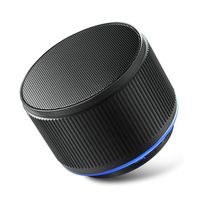 Alfway Mini Small Portable Wireless Bluetooth Speaker with LED Light and Built-in Mic, Supports AUX Audio Input and TF Card Playing (Black)