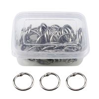 Loose Leaf Rings Book Binder Rings 1 Inch Metal Iron Nickel Plated Ring for Office School Home 50 Pack/Box