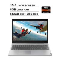 2019 Lenovo IdeaPad L340 15.6 Inch FHD 1080p Laptop (AMD Ryzen 3 3200U up to 3.5GHz, 8GB DDR4 RAM, 512GB SSD (Boot) + 2TB HDD, AMD Radeon Vega 3, WiFi, Bluetooth, HDMI, Webcam, Windows 10) (Gray)