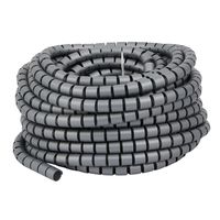 uxcell Flexible Spiral Tube Cable Wire Wrap Gray Manage Cord 15mm Dia x 15 Meter Long with Clip