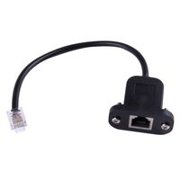 RJ12 6p6c Female to Male Telephone Panel Mount LAN Network Ethernet Extension Cable 15cm