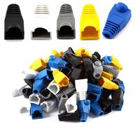 100 Pcs Cat5E CAT6 RJ45 Ethernet Network Cable Strain Relief Boots Cable Connector Plug Cover (5 Colors)