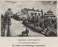 Saint-ÉMILIONNAIS. Chateau Saint-Martin (1er Cru Saint-Émilion). Small - 1908 - Old Print - Antique Print - Vintage Print - Printed Prints of Gironde