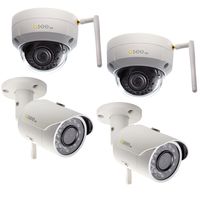 Q-See QCW3MPEN16-4 | Two Bullet Cameras & 2 Dome Security Cameras with Wifi and 1080p HD | Includes Four 16GB SD Cards | IOS/ Android App for Motion Detection Alerts | Weather Resistant | Night Vision