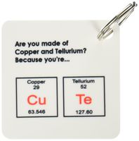 3dRose Are you made of Copper and Tellurium Because youre... CuTe, periodic table - Key Chains, 2.25 x 4.5 inches, set of 2 (kc_173429_1)