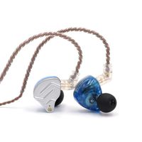Linsoul KZ ZSN Pro Dual Driver 1BA+1DD Hybrid Metal Earphones HiFi in-Ear Monitor with Detachable 2Pin Cable, Zin Alloy Panel (Without Mic, Blue)