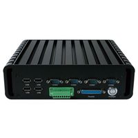 Fanless Industrial PC Rugged Computer IPC Mini PC Windows 10 Pro/Linux with Intel Core I3 4000M 6 COM Dual LAN V Pro Support 4 Display 2 DP 1 HD 1 VGA 4G RAM 64G SSD Partaker I21
