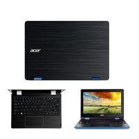 Black Brushed Aluminum Skin Decal wrap Skin case for Acer Aspire R3-131T R 11 11.6" Laptop