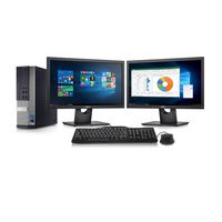 Dell Optiplex 7010 Desktop Computer - Intel Core i7 3.8GHz, 16GB DDR3, New 1TB SSD, Windows 10 Pro 64-Bit, WiFi + 2X New 24" LCD Monitor (Renewed)