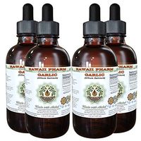 Garlic Alcohol-Free Liquid Extract, Organic Garlic (Allium sativum) Dried Powder Glycerite 4x4 oz